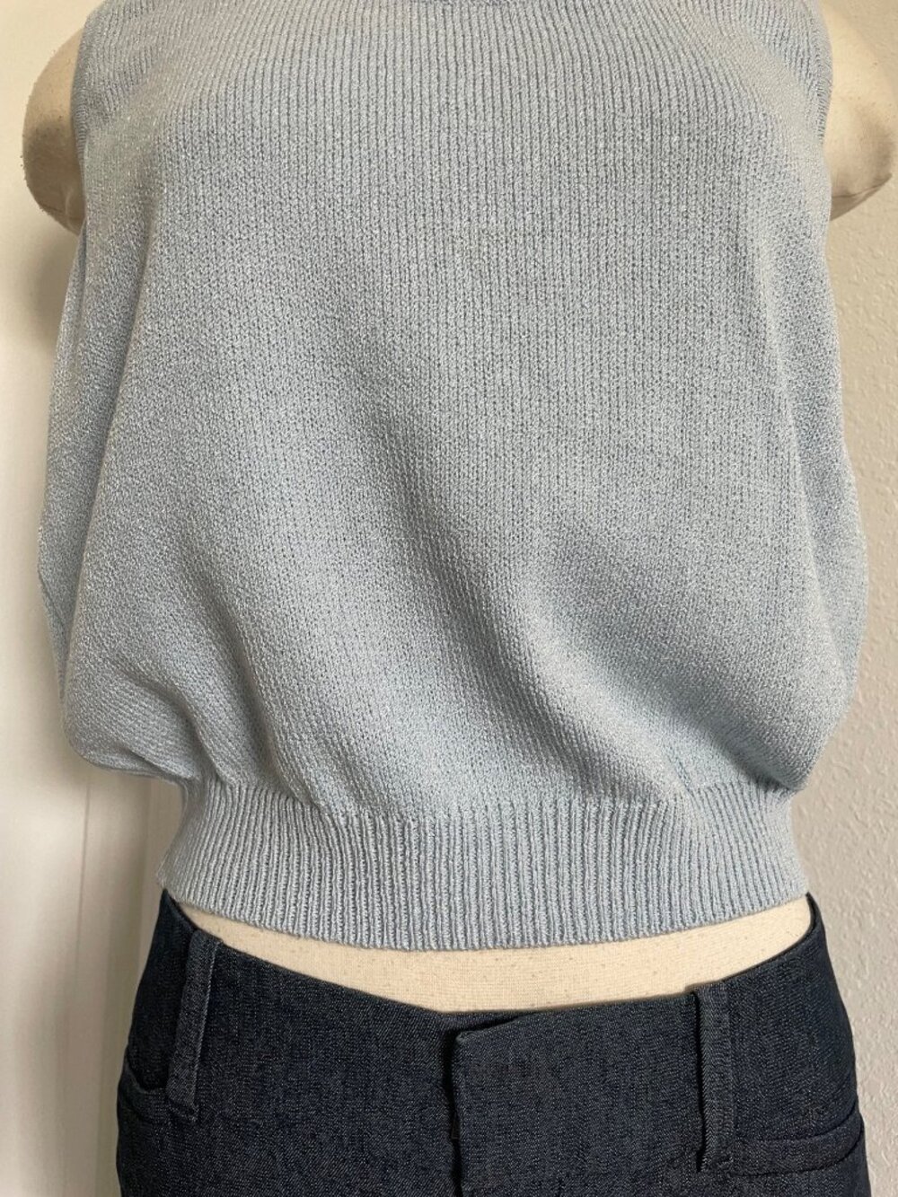 Vintage St. John Collection Baby Blue Santana Knit Tank Top Women’s Size Medium - Picture 4 of 10